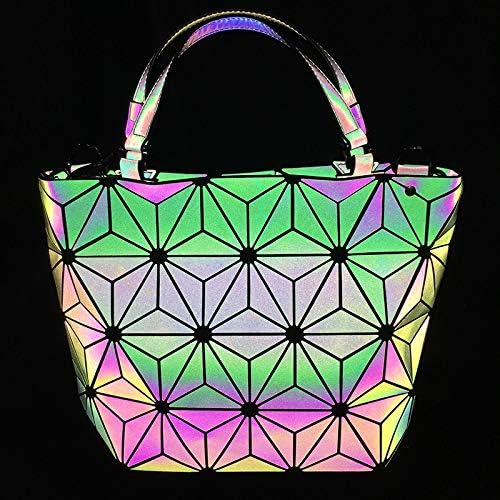 FZChenrry Geometrische Tasche Reflektierende Handtasche Damen Holographic Schultertasche Reflektiere