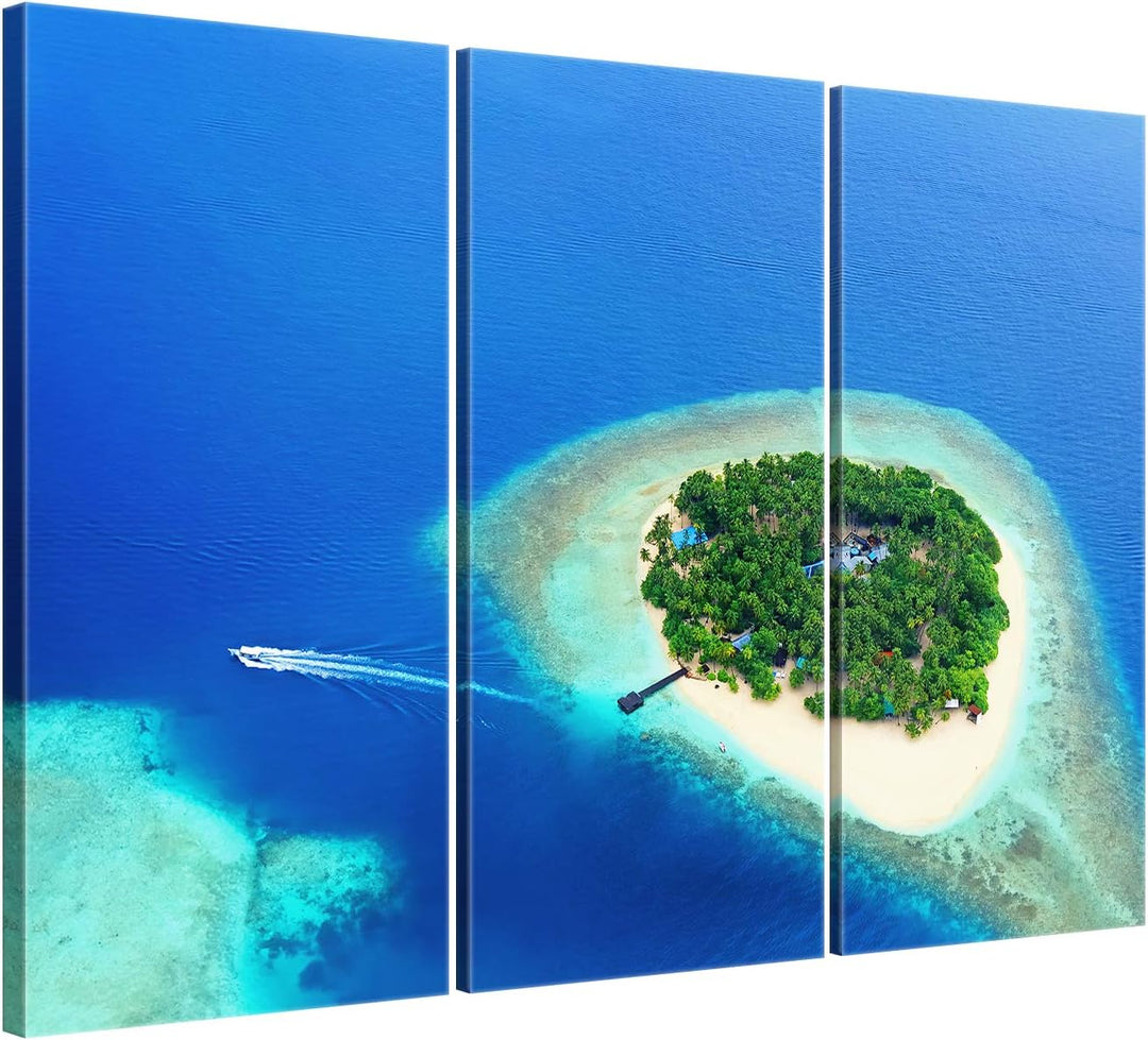 ge Bildet Bild auf Leinwand | Landschaftsbilder - Kleine tropische Insel im Ozean - Malediven R in 9