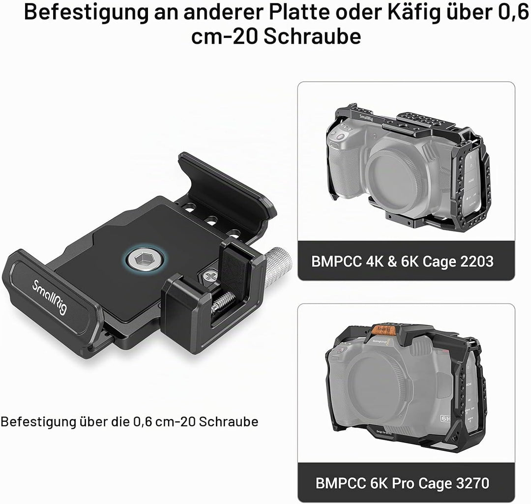 SMALLRIG SSD Halter Halterung nur für T5/T7 SSD Funktioniert für BMPCC 6K PRO Kamera und für BMPCC 6