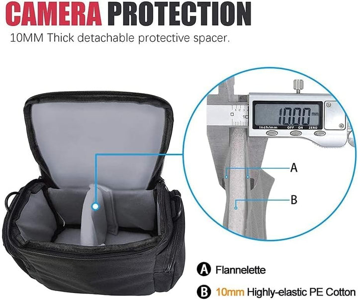 Cwatcun Kameratasche,SLR Fototasche,Kamera Tasche zum Umhängen kompatibel für Canon Nikon Sony SLR/D