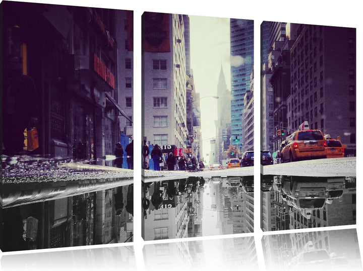 Pixxprint Times Square in New York als Leinwandbild | Grösse: 3 Teilig (120x80) | Wandbild| Kunstdru