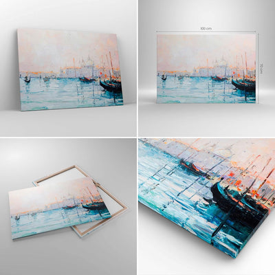 Bilder auf Leinwand 100x70cm Leinwandbild mit Rahmen Venedig Basilika Gross Wanddeko Bild Schlafzimm