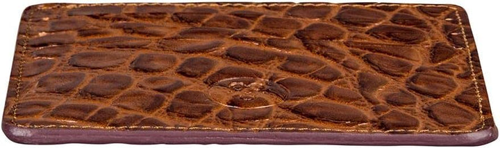 Maxwell Scott Herren Krokodil Optik Leder Kartenetui Marco in Dunkelbraun Croco, Dunkelbraun