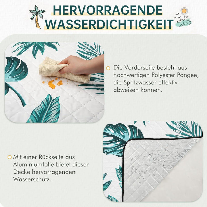 HAUSPROFI Picknickdecke 200x200, wasserdicht & isoliert - XXL Outdoor Decke für Picknick, Strand, Ca