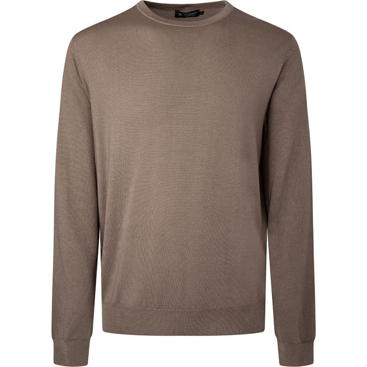 Hackett London Herren GMD Merino Silk Crew Pullover XXL Brown (Desert Taupe), XXL Brown (Desert Taup
