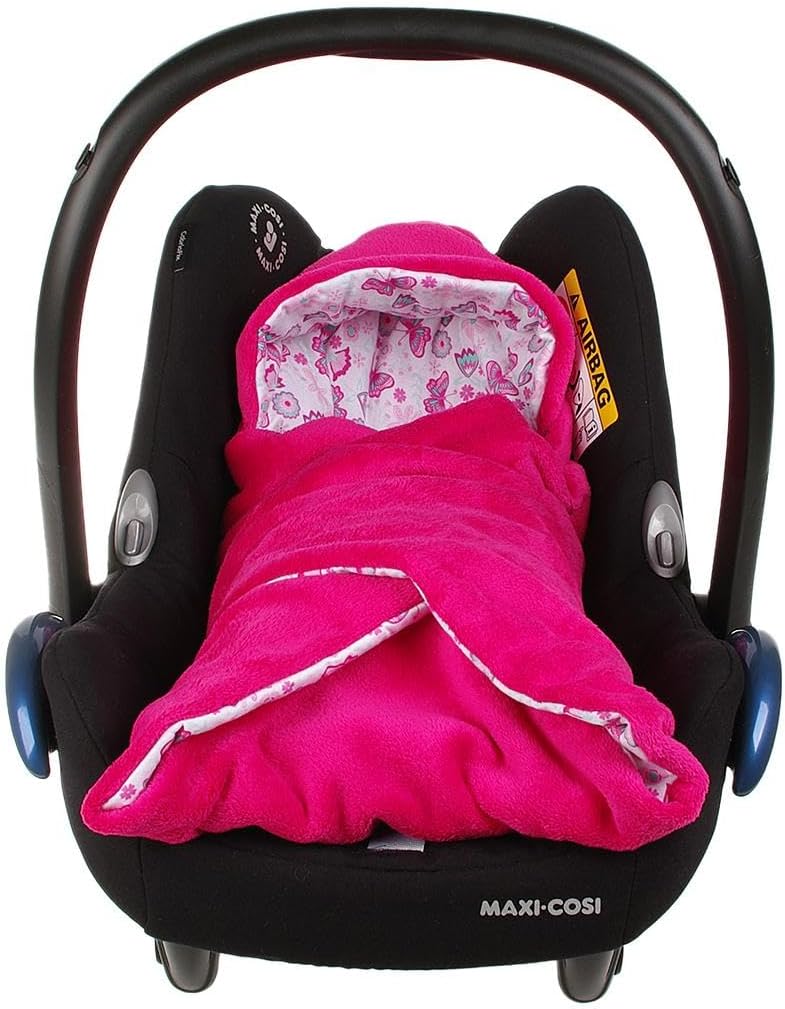 Einschlagdecke für die Babyschale Babyschalenfusssack Sommer Fusssack (Rosa, Schmetterling) Rosa Sch
