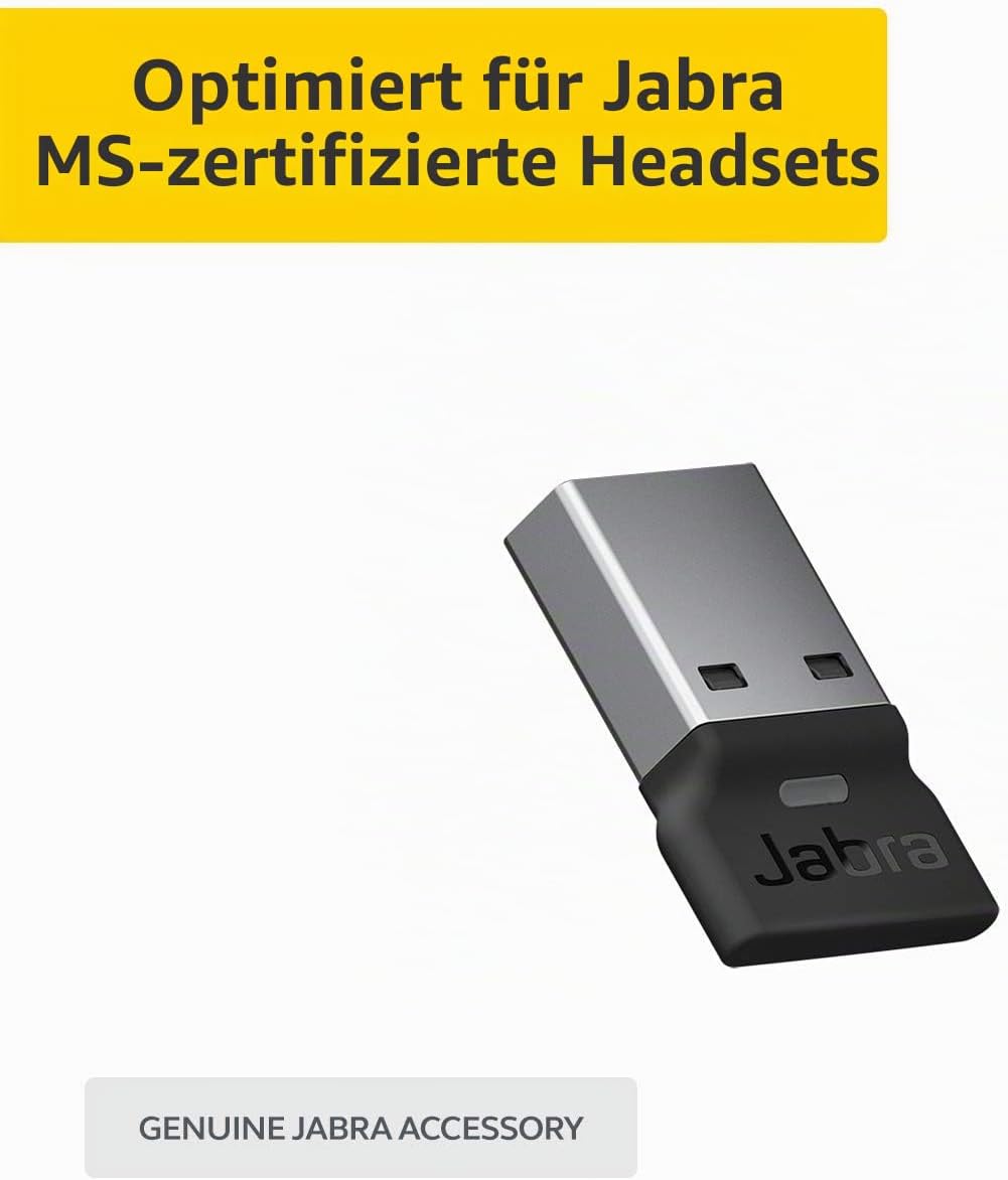 Jabra 14208-24 Link 380a MS USB-A Bluetooth Adapter - Wireless Dongle für Evolve2 85 und 65 Headsets
