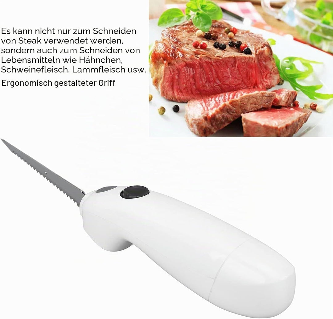 Elektrisches Messer Kabellos, Elektromesser für Fleisch Filetmesser Edelstahl Steakmesser Tranchierm