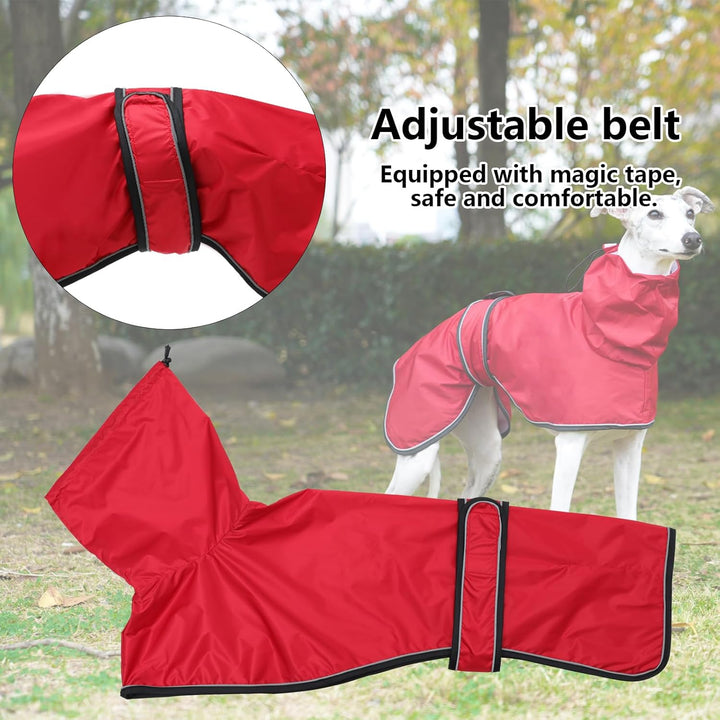Geyecete Windhund Leicht Hundejacke Regenjacke, Hunderegenmantel Wasserdicht Verstellbar Windhundeja