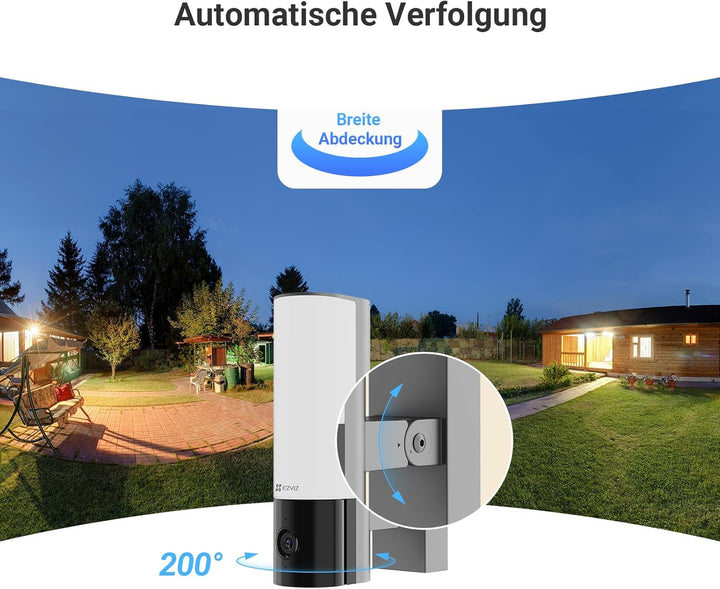EZVIZ 2K WLAN Aussenkamera mit Zwei-Wege-Audio und Aktive Verteidigung, Flutlicht Kamera mit KI Pers