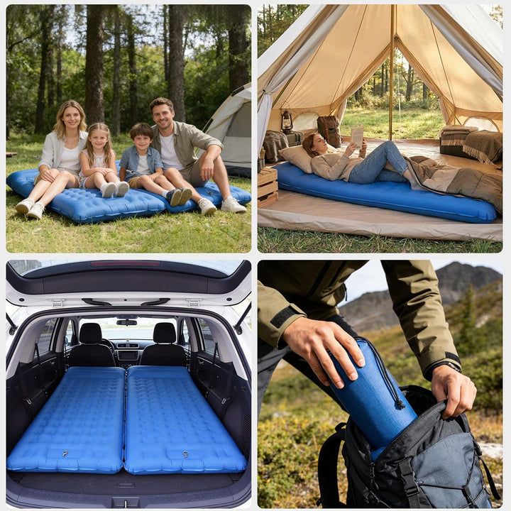 NAPASA Isomatte Camping, 16CM Verdicktes Aufblasbare Matratze mit Eingebauter Fusspresse Pumpe & Kis
