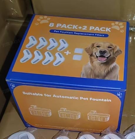 Kittyspout Filter für Trinkbrunnen, Ersatzfilter für 8L/270 oz grossen Hundebrunnen, 8er-Pack Filter