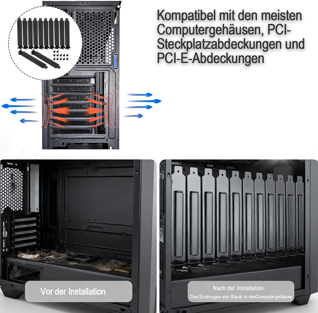 PCI Slot Abdeckung 12 Stück, 120X 18MM PCI Steckplatzabdeckung, Steckplatzabdeckungen, Hartstahl Sta