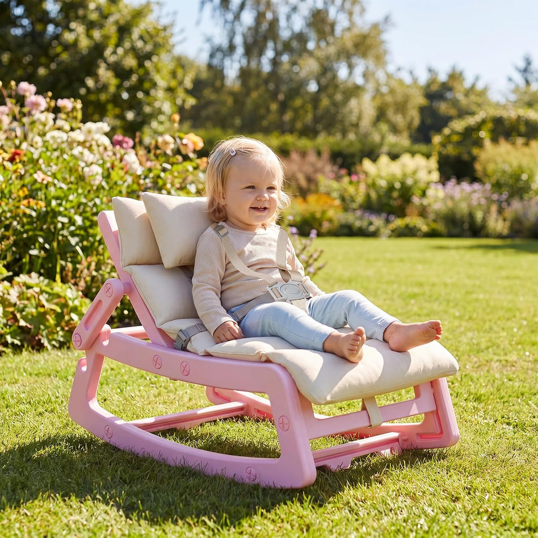 COSTWAY 2 in 1 Babywippe, Baby Schaukelstuhl mit verstellbarer Rücklehne, waschbarem Kissen &amp; Sicher