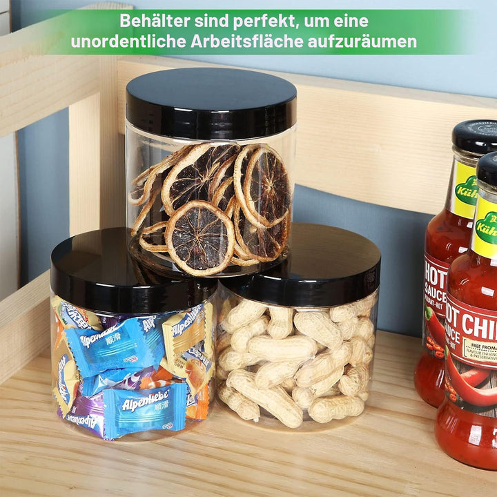 AKOLAFE 16er Set Vorratsdosen mit Deckel 500ml Vorratsgläser mit Deckel Luftdicht Transparente Plast