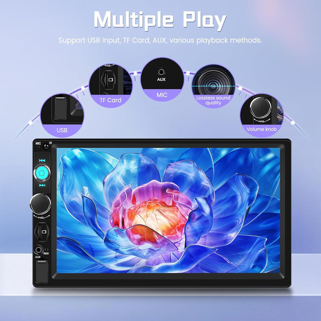 Rimoody Autoradio 1 Din mit Carplay Android Auto Wireless, 7 Zoll Touchscreen 1 Din Radio mit Mirror