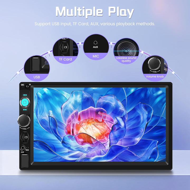 Rimoody Autoradio 1 Din mit Carplay Android Auto Wireless, 7 Zoll Touchscreen 1 Din Radio mit Mirror