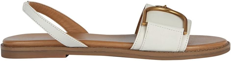 Geox Damen D NaileenFlat Sandal 36 EU Off White, 36 EU Off White