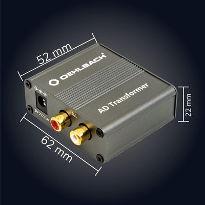 OEHLBACH AD Transformer - Stereo Audio Signalwandler Analog zu Digital Konverter (RCA Cinch auf Koax