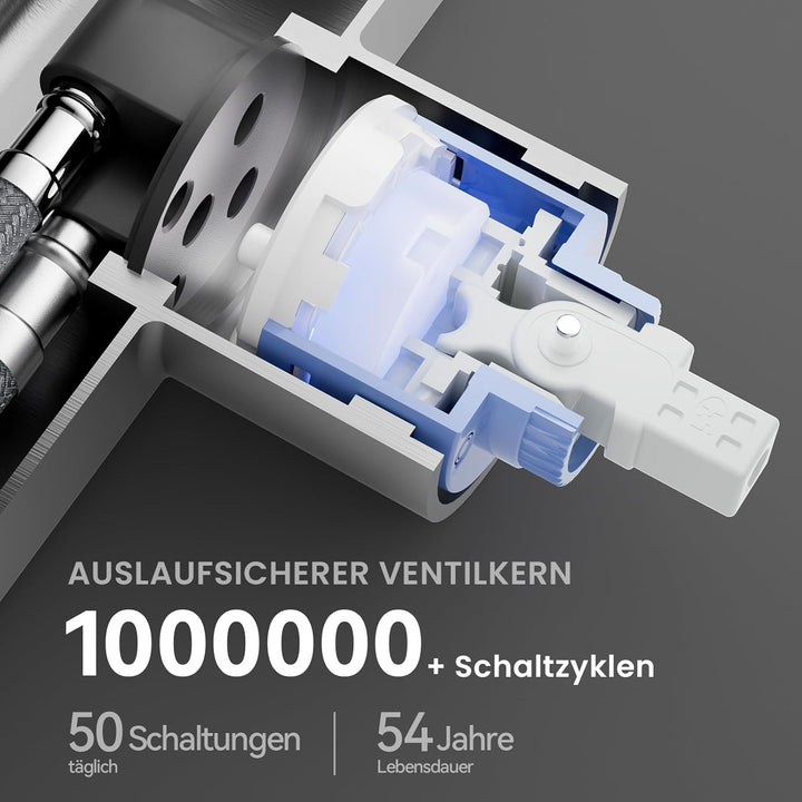 CECIPA Wasserhahn Küche Ausziehbar Edelstahl, Küchenarmatur mit Brause 2 Strahlarten, Spültischarmat