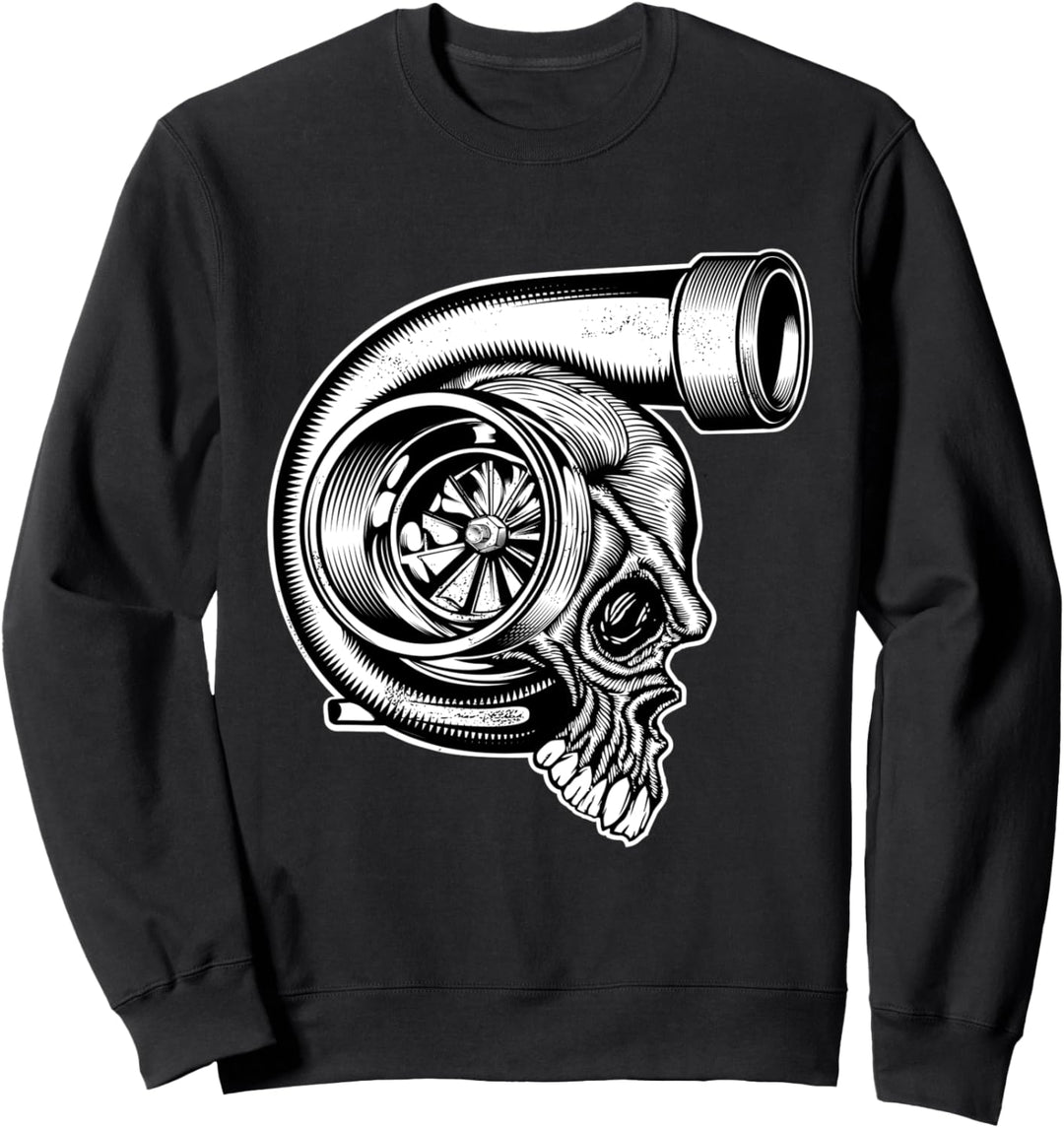 Turbo Tuning Oldschool Vintage Tuner Turbolader Totenkopf Sweatshirt