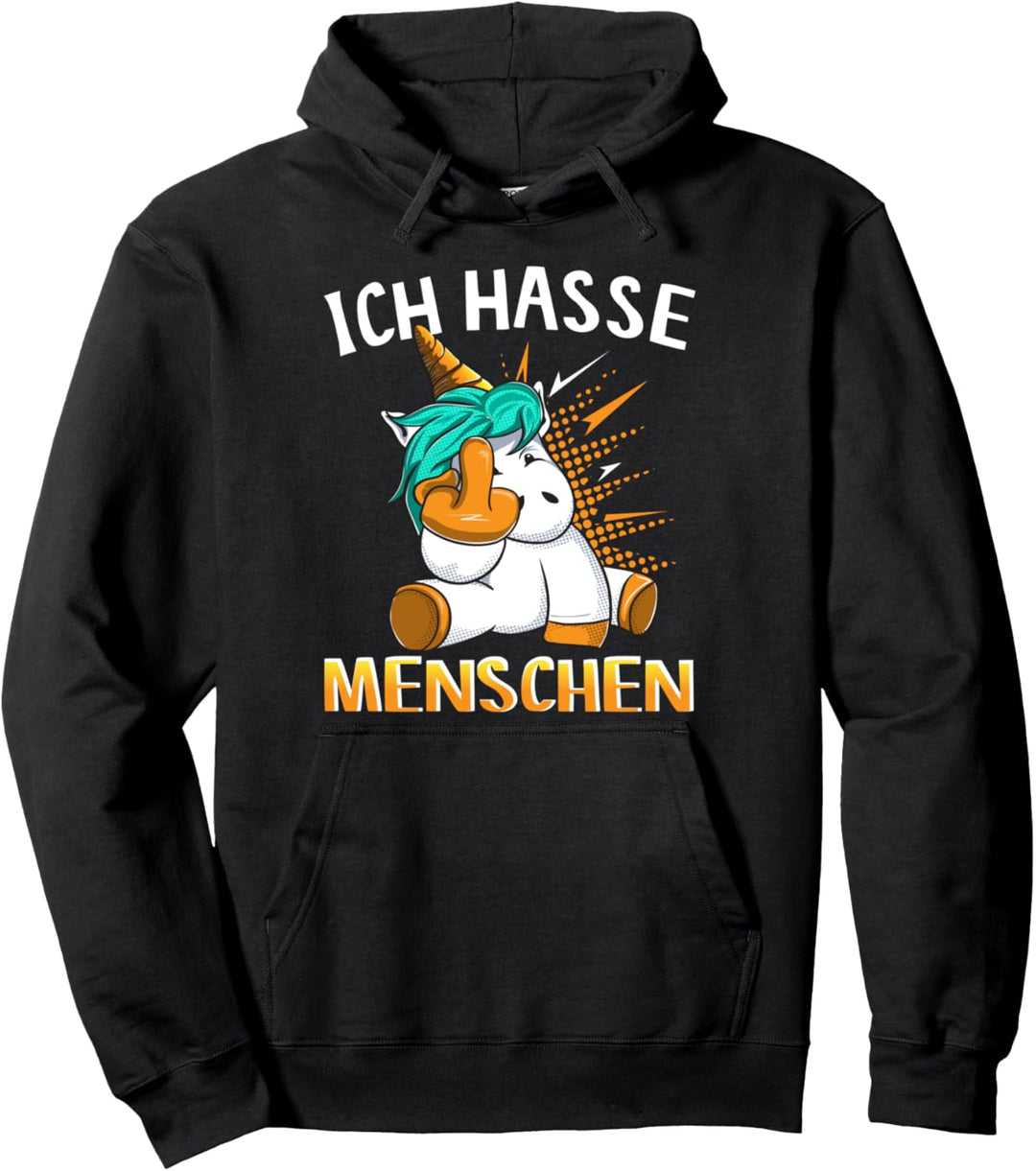 Ich hasse Menschen Einhorn Pullover Hoodie