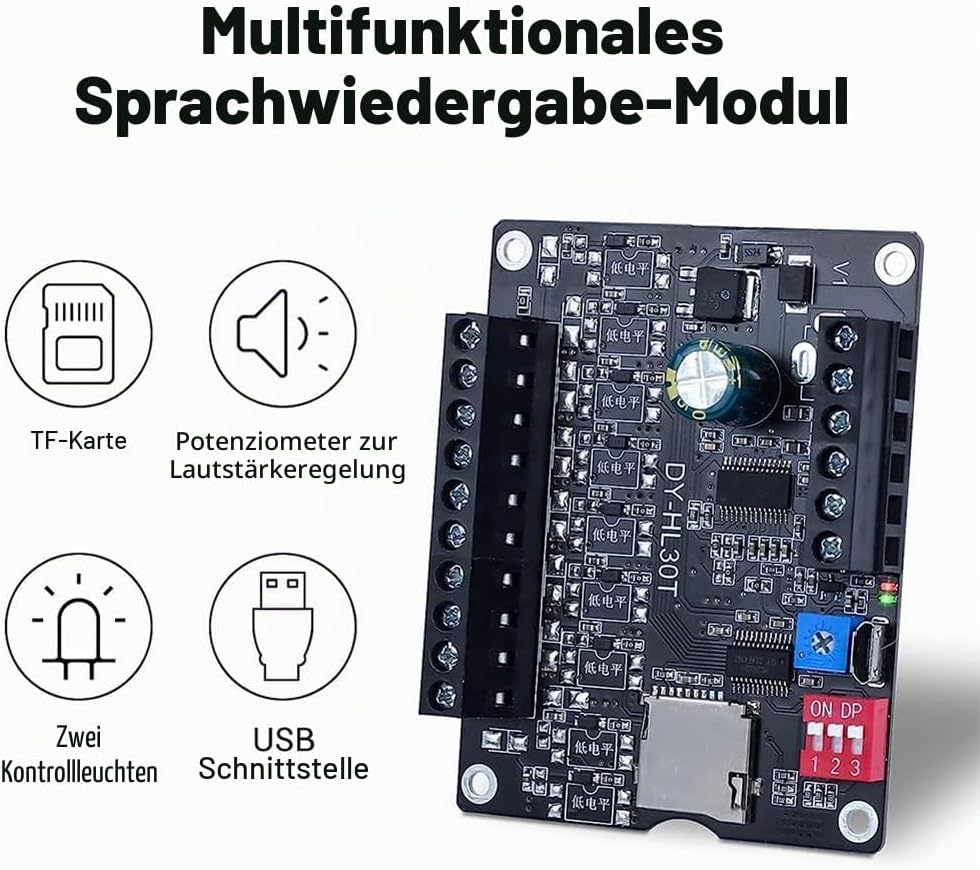XIAOJUN 30 W MP3-Sprachwiedergabemodul DY-L30T 9 Trigger Musik-Player Karte Leistungsverstärker TF-K