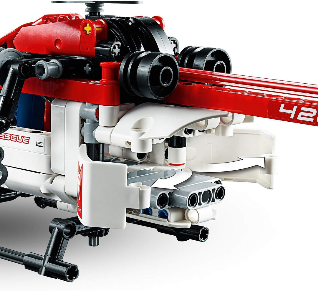 Lego 42092 Technic Rettungshubschrauber Bauset, 2-in-1 Flugzeug Spielzeug für Jungen und Mädchen ab