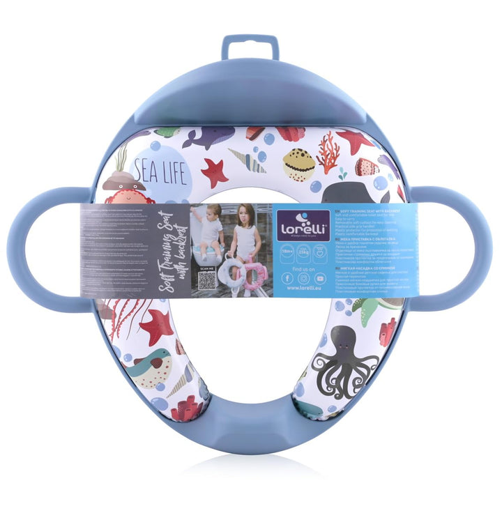 Lorelli Toilettensitz Rückenlehne Handgriff gepolstert, Spritzschutz, Kunststoff dunkelblau, Dunkelb