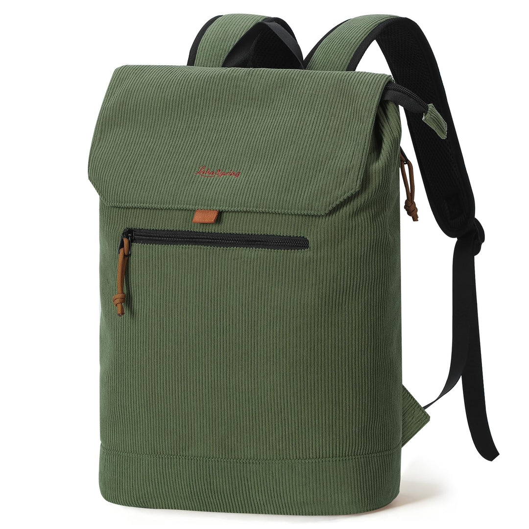Rucksack Damen & Herren, Mattleder Tagesrucksack mit 15,6" Laptopfach, Eleganter City und Business B