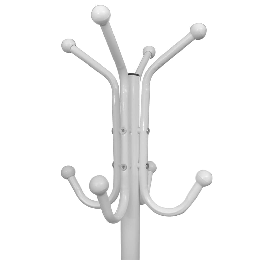 Hothingwell Garderobenständer mit Haken, Weiss | Klassisches Design, stabile dreieckige Füsse, für W