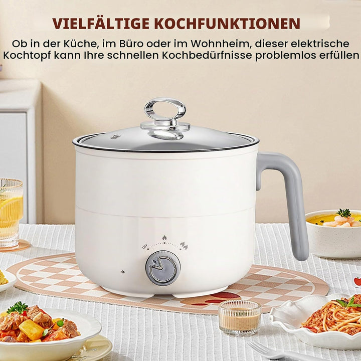 Elektrischer Hot Pot Kochtopf, Elektrische Hot Pot Topf 1,8 L, Elektrischer Kochtopf, Antihaft Mini