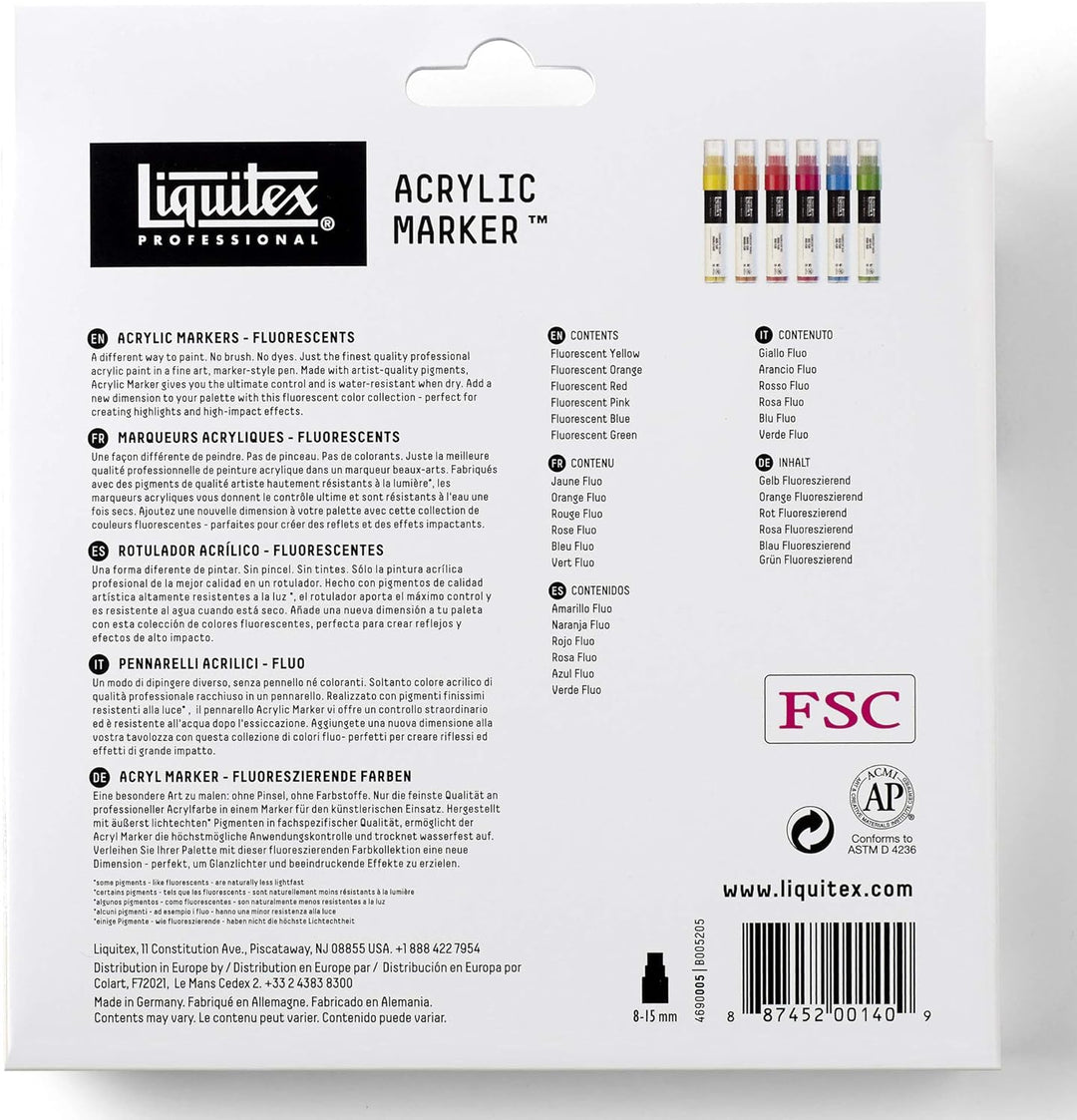 Liquitex 4690005 Professional Paint Acrylfarben Marker, Künstlerpigmente zum Zeichen, Malen auf Papi