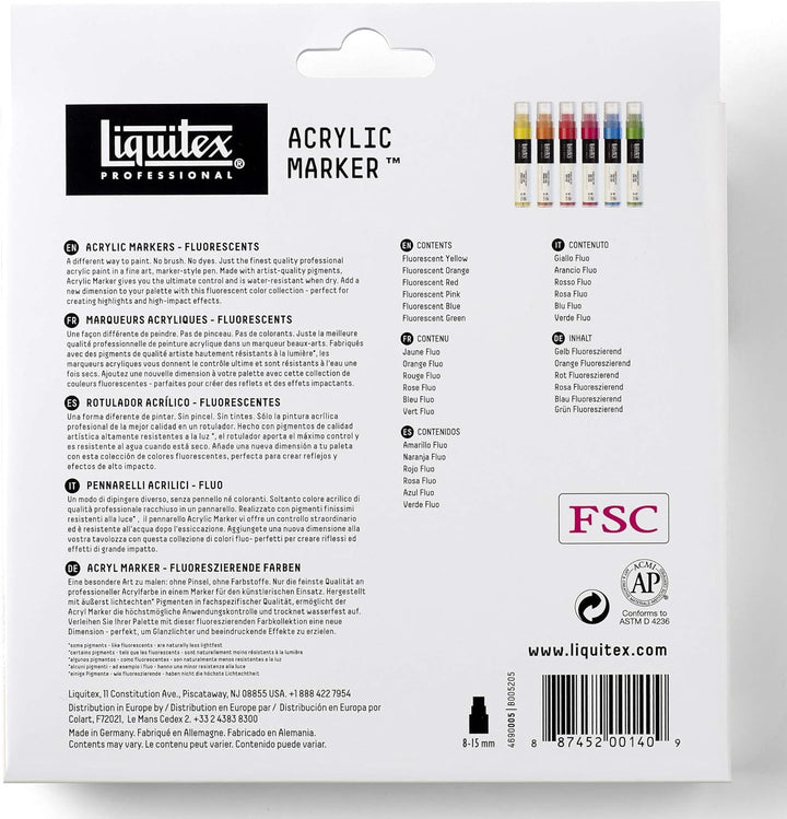 Liquitex 4690005 Professional Paint Acrylfarben Marker, Künstlerpigmente zum Zeichen, Malen auf Papi