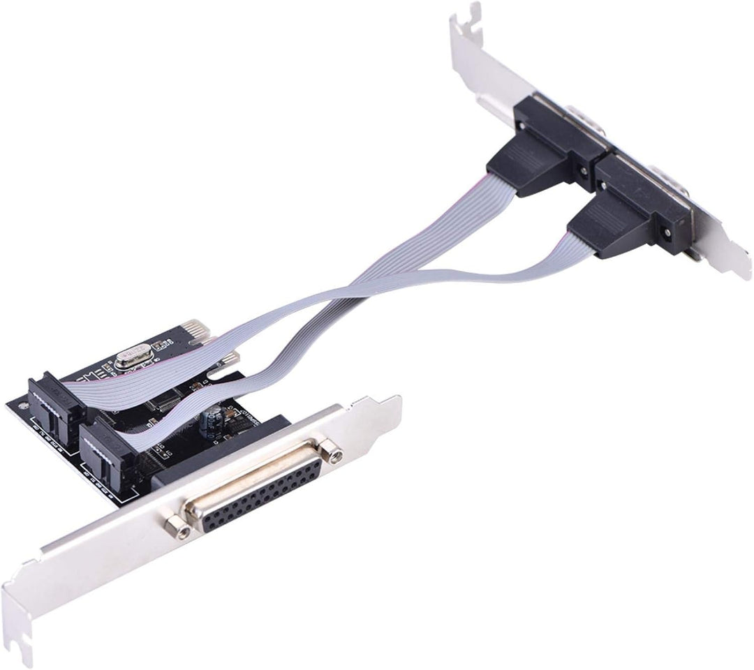 2 Port Serielle RS232 PCI Express Schnittstellenkarte,PCI-E zu Dual RS-232 Serial Port+1 DB25 Parall
