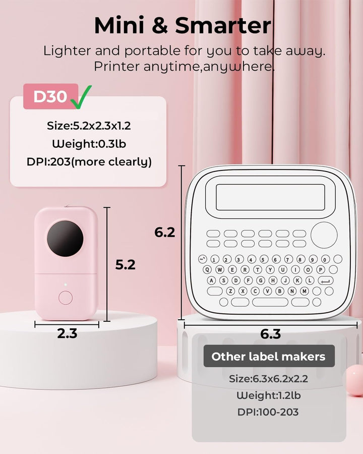 Phomemo D30 Etikettendrucker Aufkleberdrucker- Bluetooth Thermoetikettendrucker Entzückender Etikett