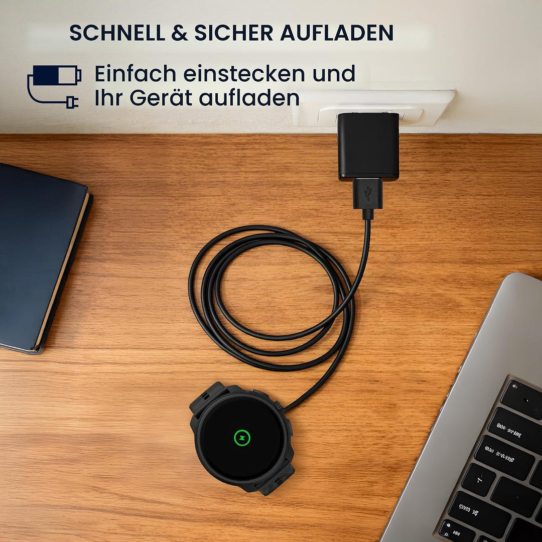 kwmobile USB Kabel Charger kompatibel mit Suunto Peak 9 Ladekabel - Smart Watch Ersatzkabel - Fitnes