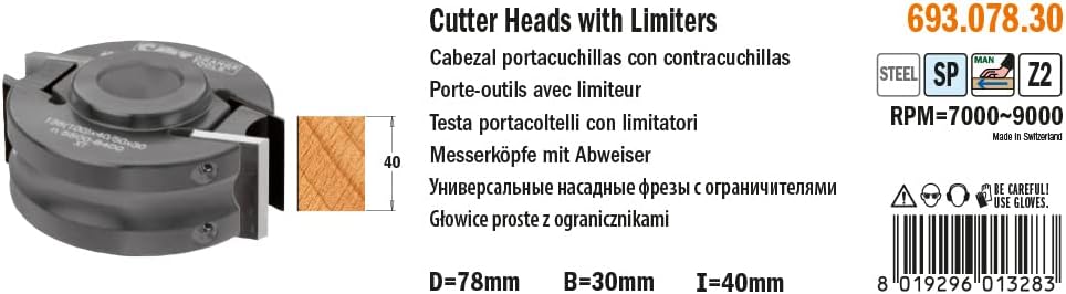 CMT 693.078.30 - Cabezal c/contracuch.d=78x40 f=30