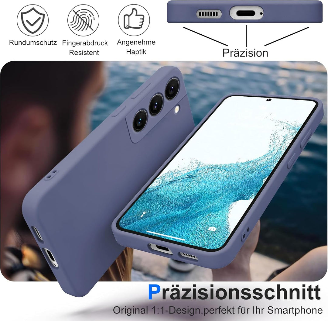 Handyhülle für Samsung Galaxy S22 Hülle [Material-Upgrade] Soft Silicone Case mit Mikrofaserfutter R