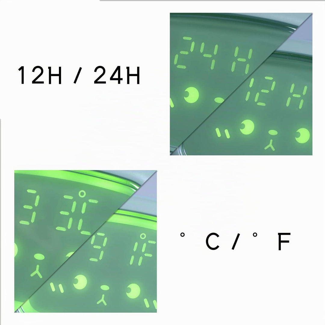 Kinderwecker Digital mit Nachtlicht Snooze,Aufladbarer Wecker für Mädchen Jungen,6 Klingeltöne,Count