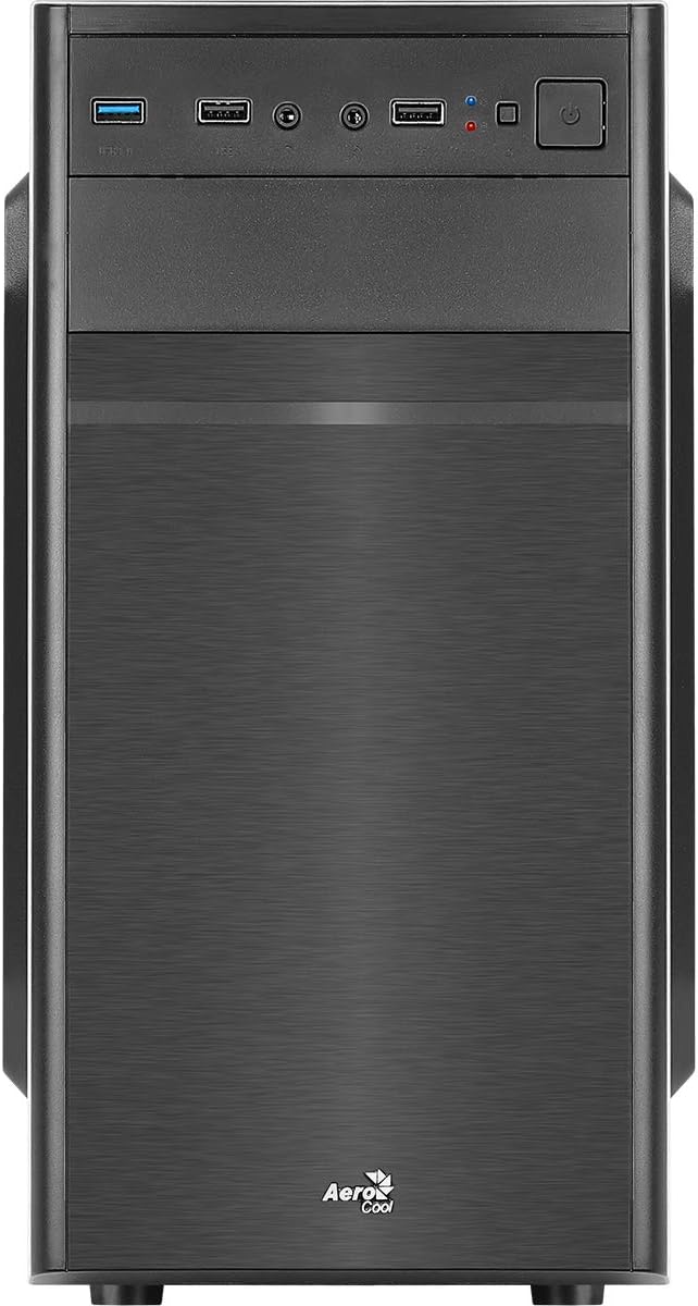 AeroCool CS103 - Micro ATX PC-Gehäuse, poliertes Aluminium, 80 mm Lüfter hinten schwarz única Schwar