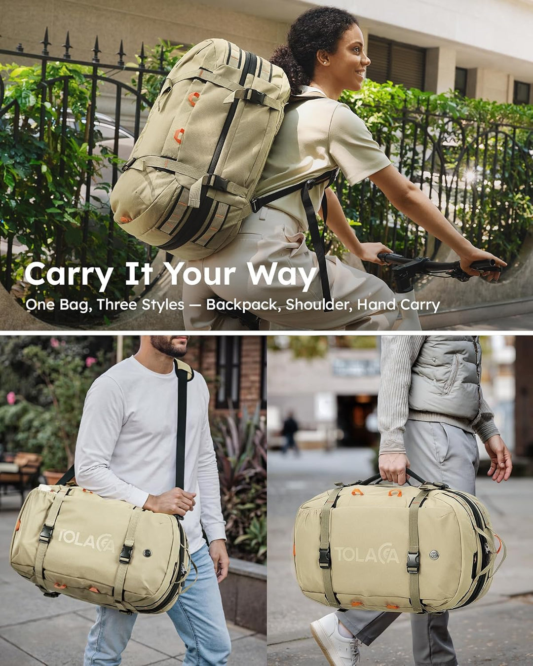 Tolaccea Reiserucksack, Handgepäck Rucksack Flugzeug, TSA-Freundlicher Laptop Rucksack 15,6 Zoll, Er