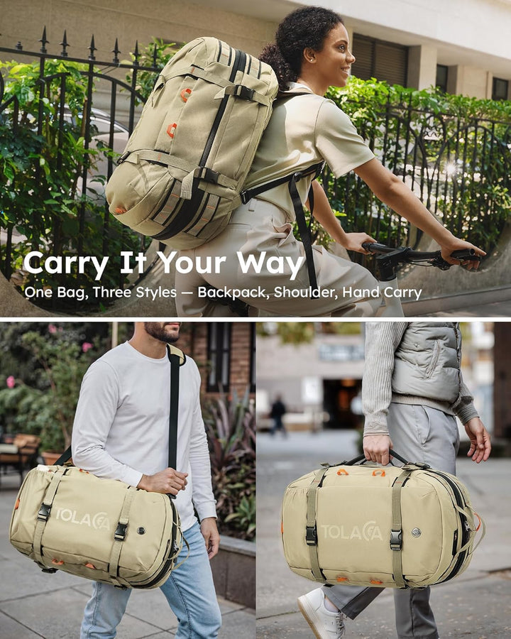 Tolaccea Reiserucksack, Handgepäck Rucksack Flugzeug, TSA-Freundlicher Laptop Rucksack 15,6 Zoll, Er