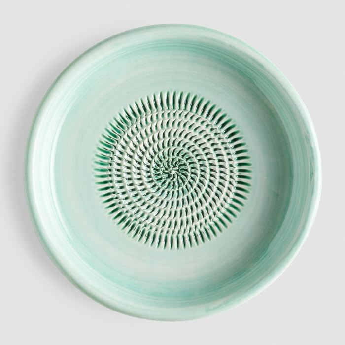 evergrate Geniales Duo: Tellerreibe + Dipschale Motiv Mint mit 2 Küchenpinsel und 2 Rezepthefte, Min