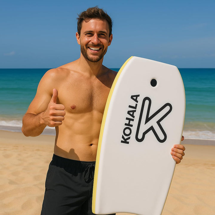 Bodyboard Kohala Unisex, Gelb, 101,6 cm (40/42 Zoll) für Kinder, Jugendliche und Erwachsene, 40