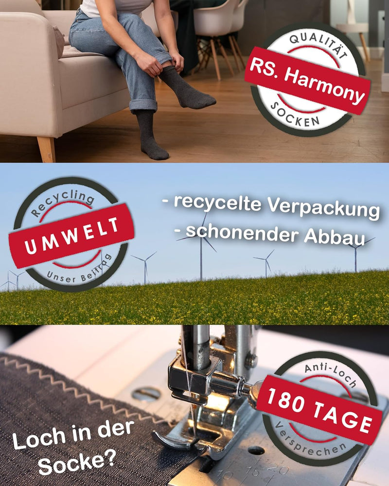 RS. Harmony Gesundheitssocken, extra weiter Bund - Für Diabetiker, Wasserbeine und Problemfüsse geei
