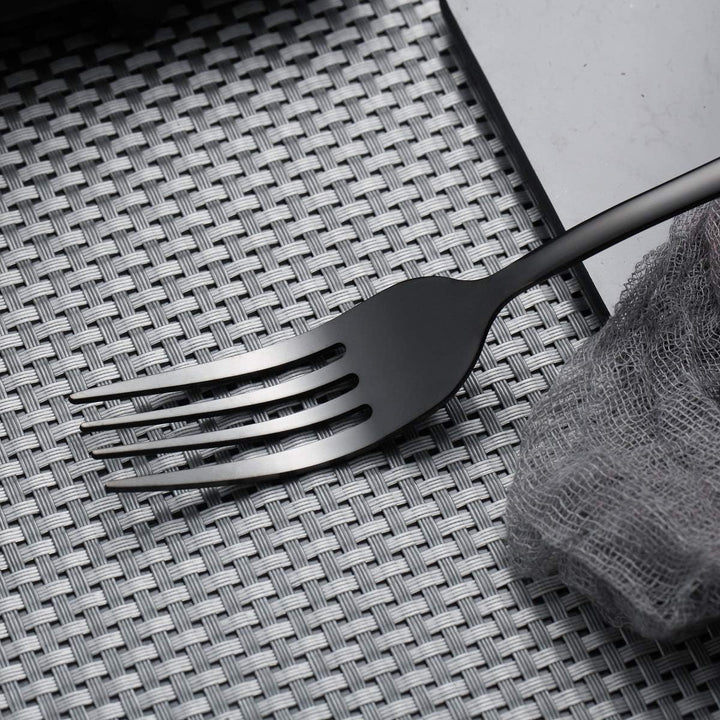 HOMQUEN Schwarzes Besteck/Besteck Set,30 Stück Edelstahl Messer Gabel Löffel Set für 6 Personen (Sch