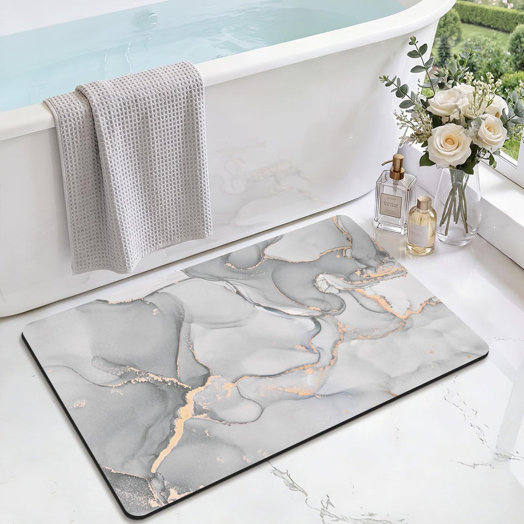 DEXI Badematte rutschfest 50 x 80 cm, Super Absorbierende Badezimmerteppich, schnelltrocknende Badvo