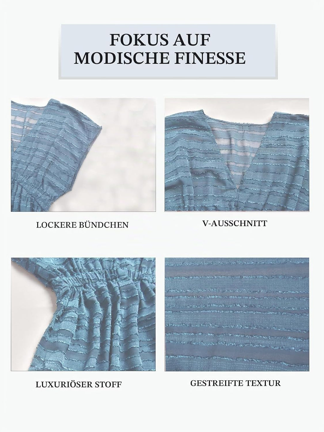 CUPSHE Damen Strandkleid Bikini Cover Up V Ausschnitt Kurzarm Seitenschlitz Streifenmuster Sommer St