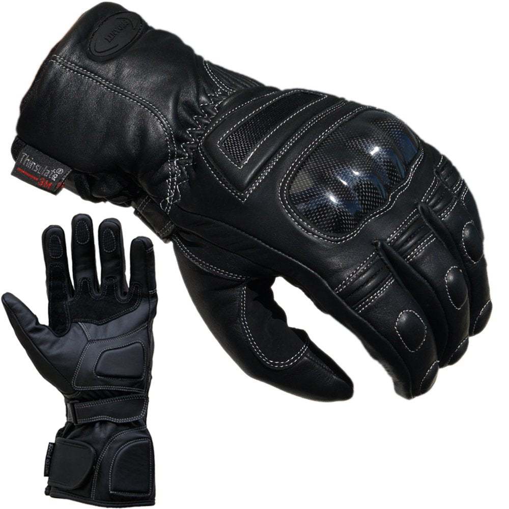 PROANTI Motorradhandschuhe Leder Regen Winter Motorrad Handschuhe - Grössen XS-XXXL, XXXL